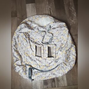 Boppy Shopping Cart and High Chair Cover Gray Yellow White EUC